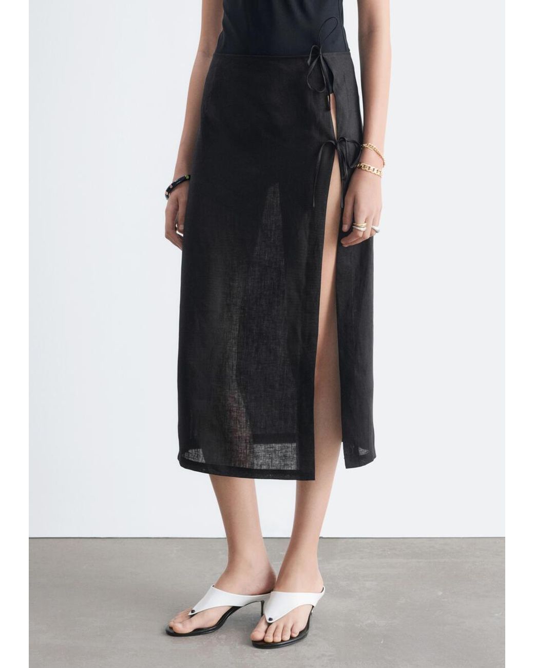 & Other Stories White Tie-Band Linen Sarong