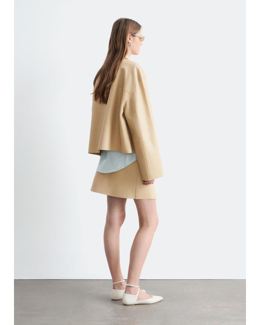 & Other Stories Natural Relaxed Leather Jacket