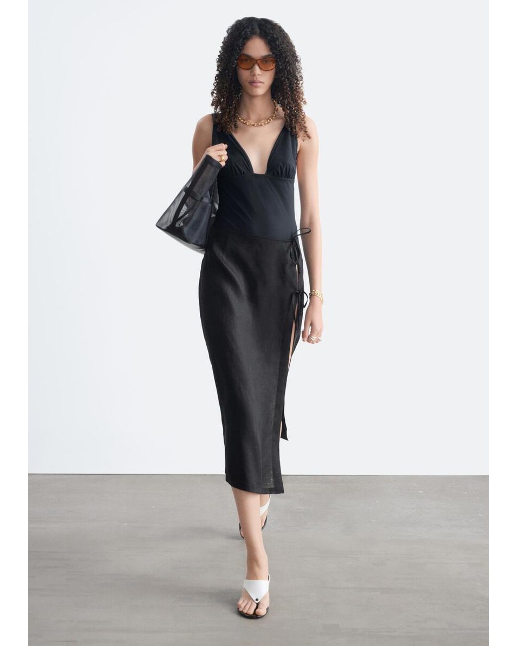 & Other Stories White Tie-Band Linen Sarong
