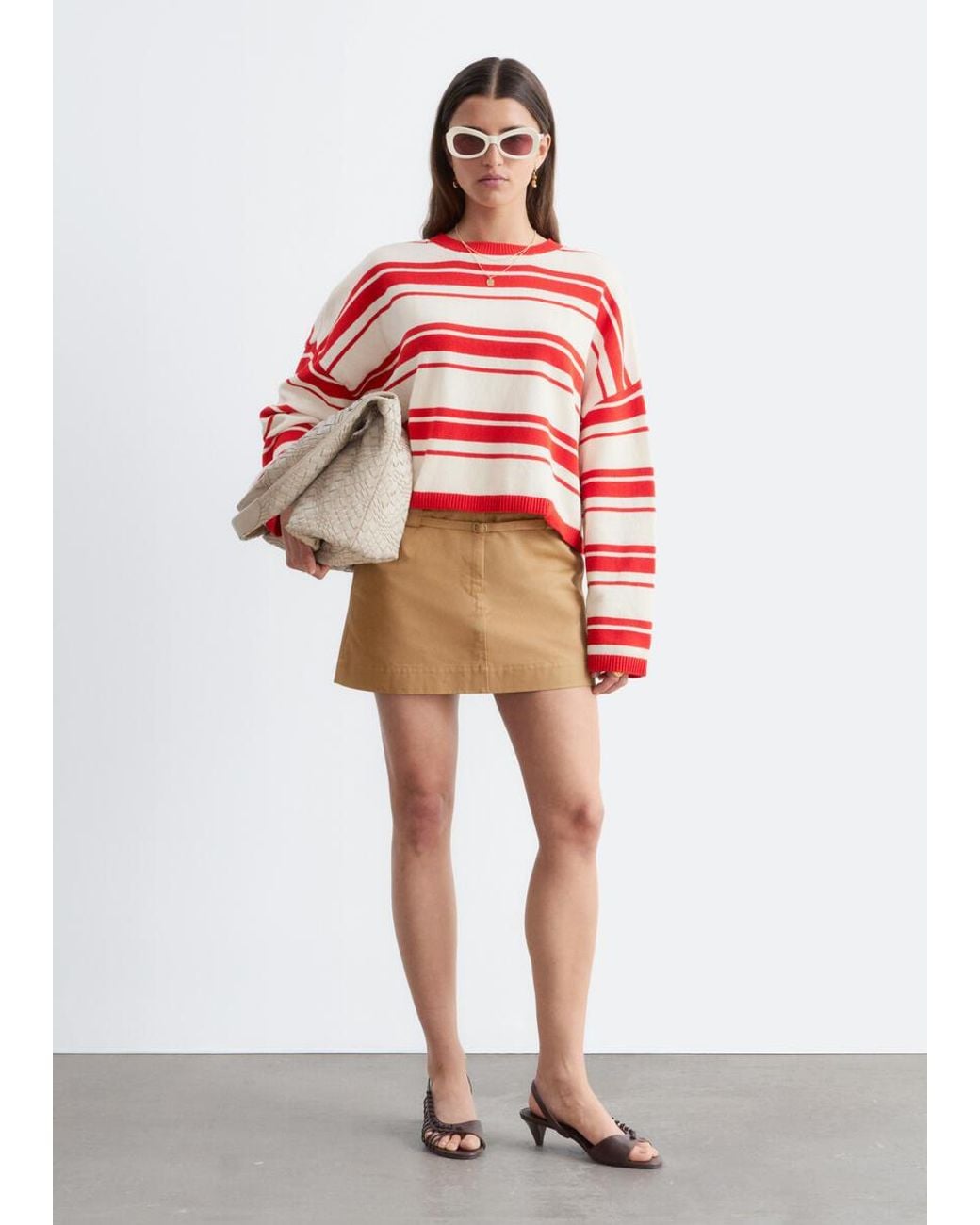 & Other Stories Red Cotton Jumper