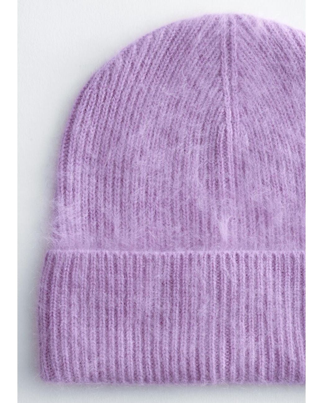 & Other Stories Purple Brushed Cashmere Beanie
