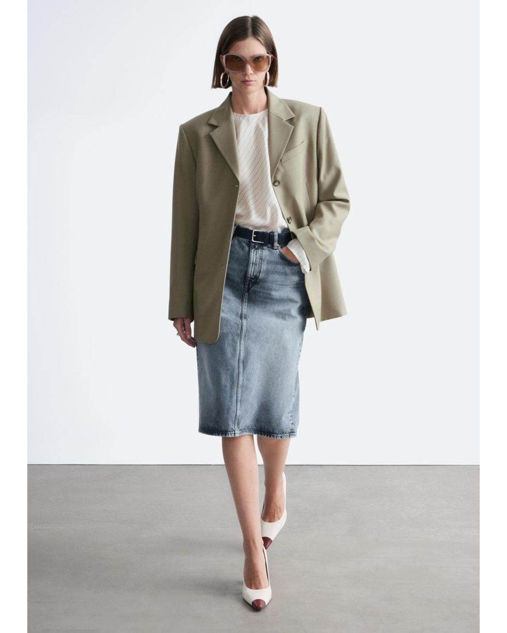 & Other Stories White Tapered Blazer
