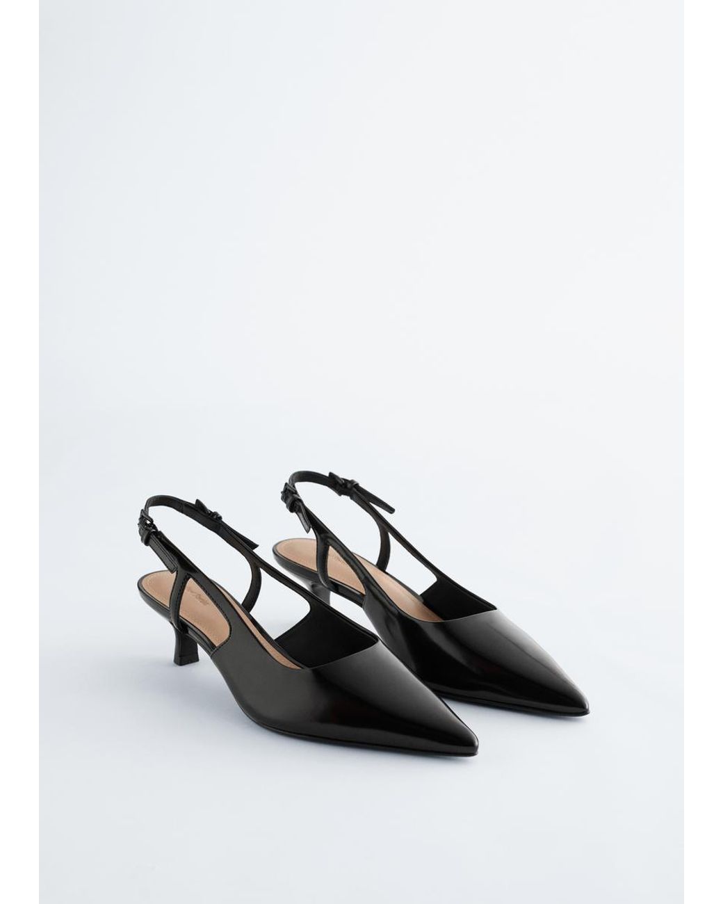 & Other Stories Black Patent Leather Slingback Pumps