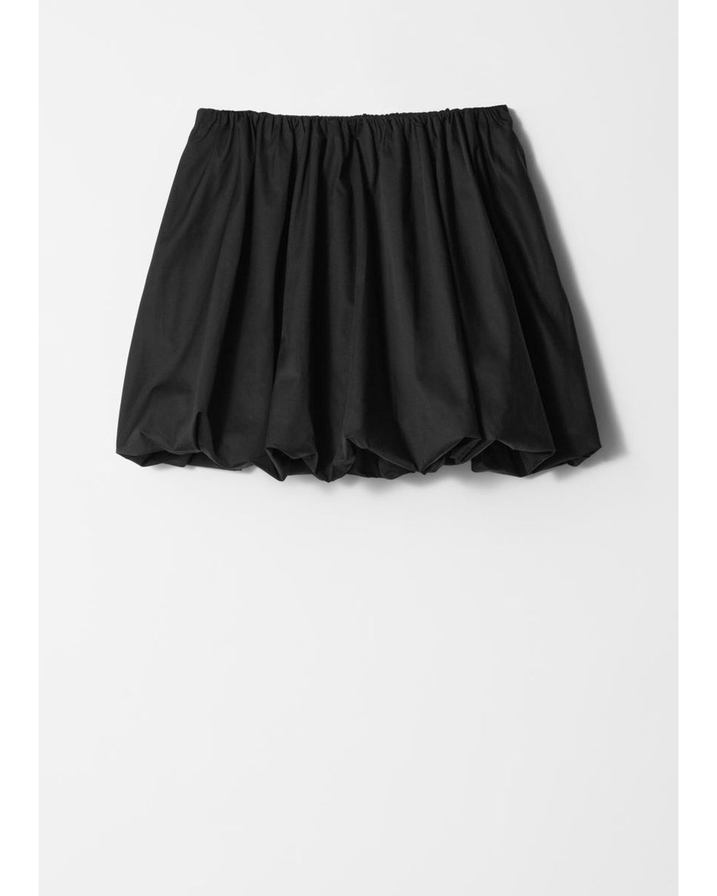 & Other Stories Black Bubble Mini Skirt