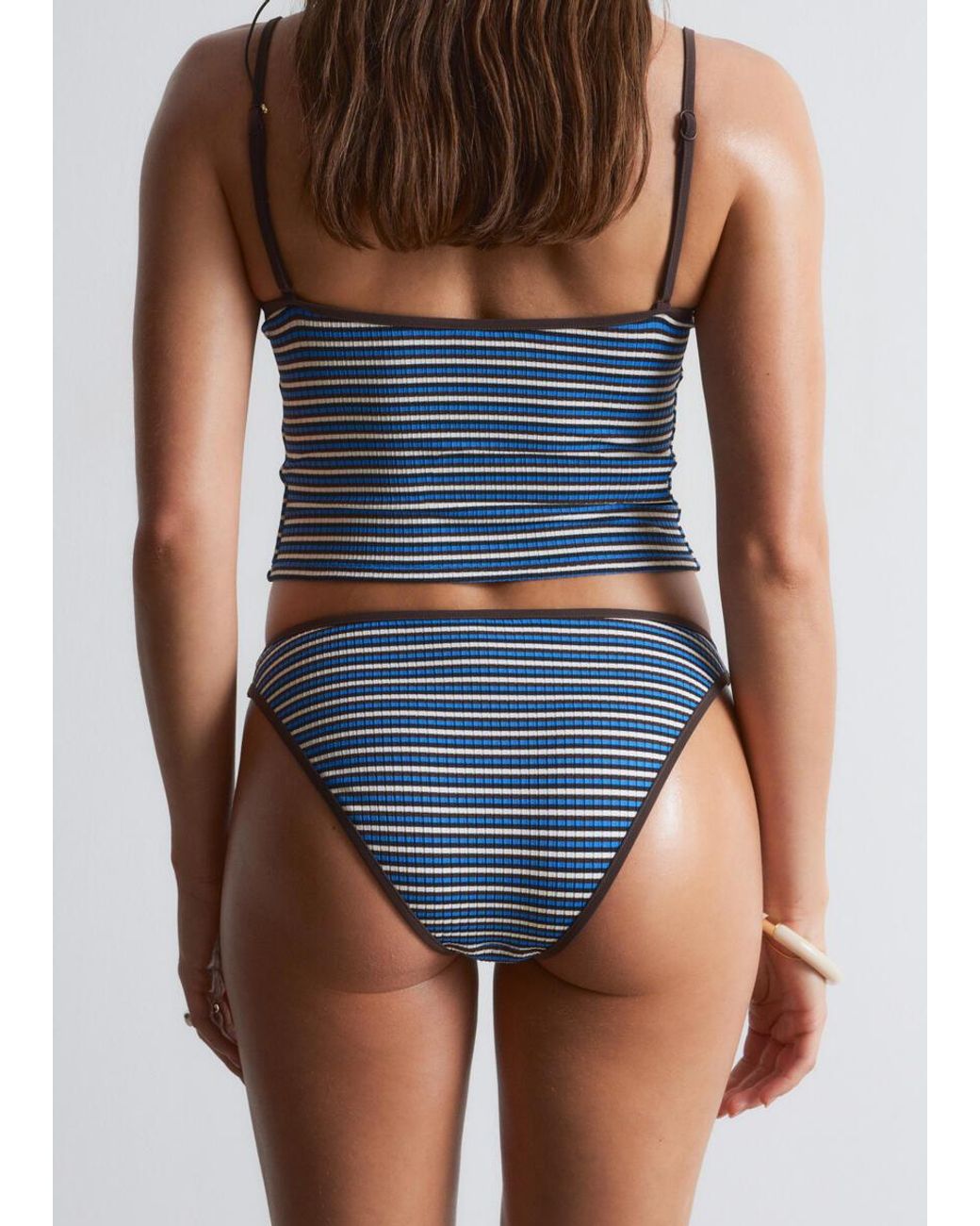 & Other Stories Blue Square-Neck Cropped Tankini