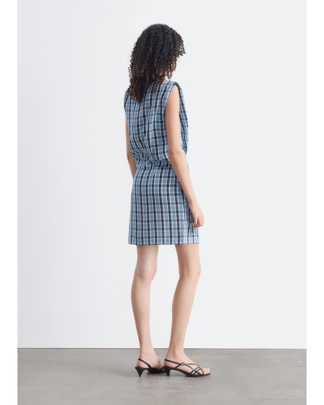 & Other Stories White Pleated Jacquard Mini Dress