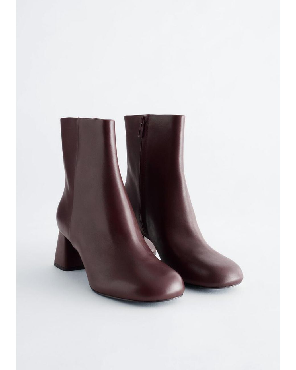 & Other Stories Brown Leather Ankle Boots