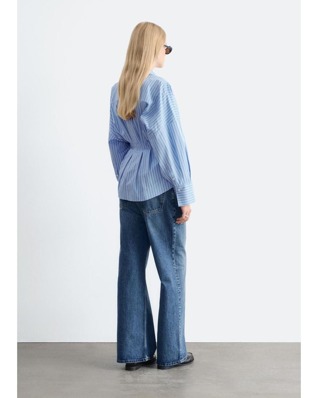 & Other Stories Blue Fitted-Waist Shirt