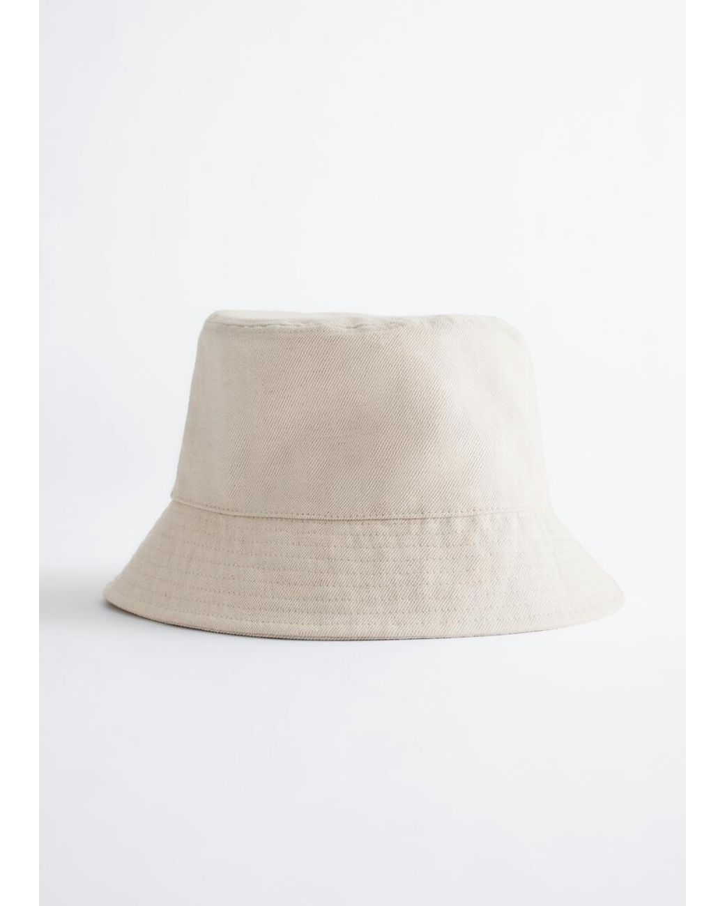 & Other Stories White Cotton-Linen Bucket Hat