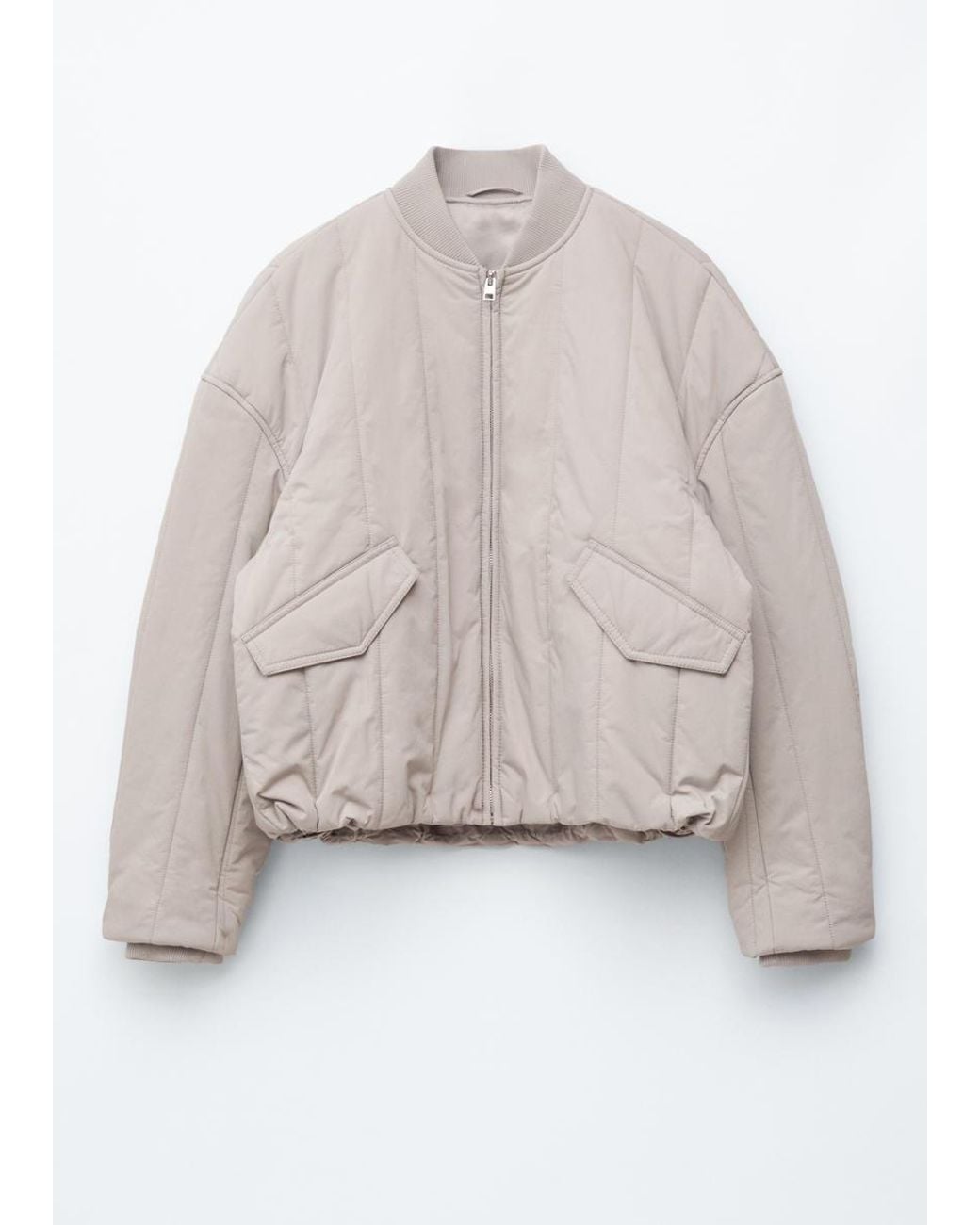 & Other Stories Gray Oversized Bomber Jacket