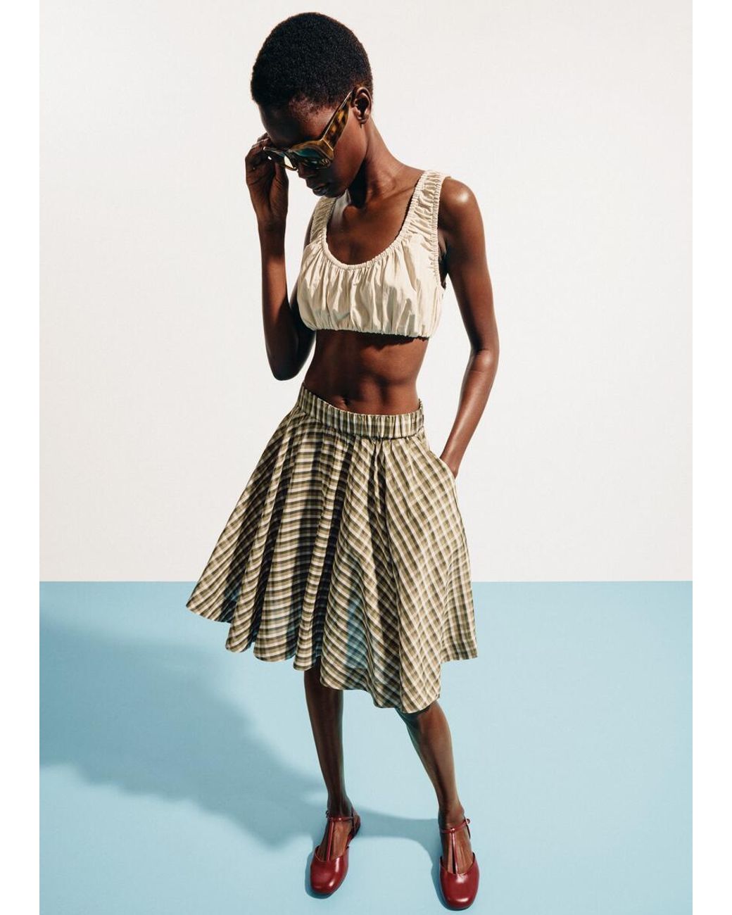 & Other Stories Natural Gathered Bralette