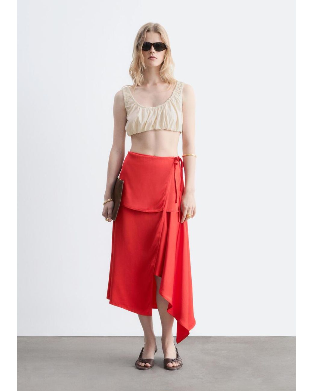 & Other Stories Layered Panel Wrap Skirt