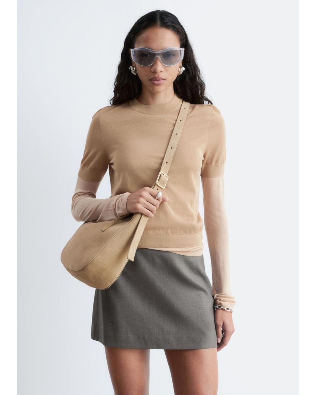 & Other Stories White A-Line Mini Skirt