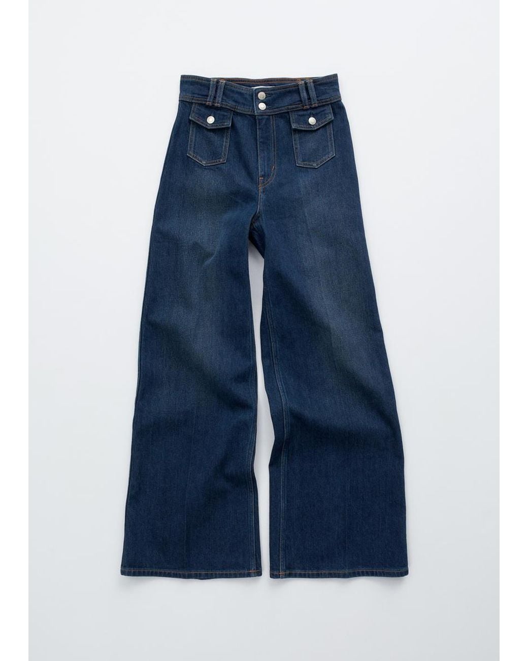& Other Stories Blue Press-Crease Flared Jeans