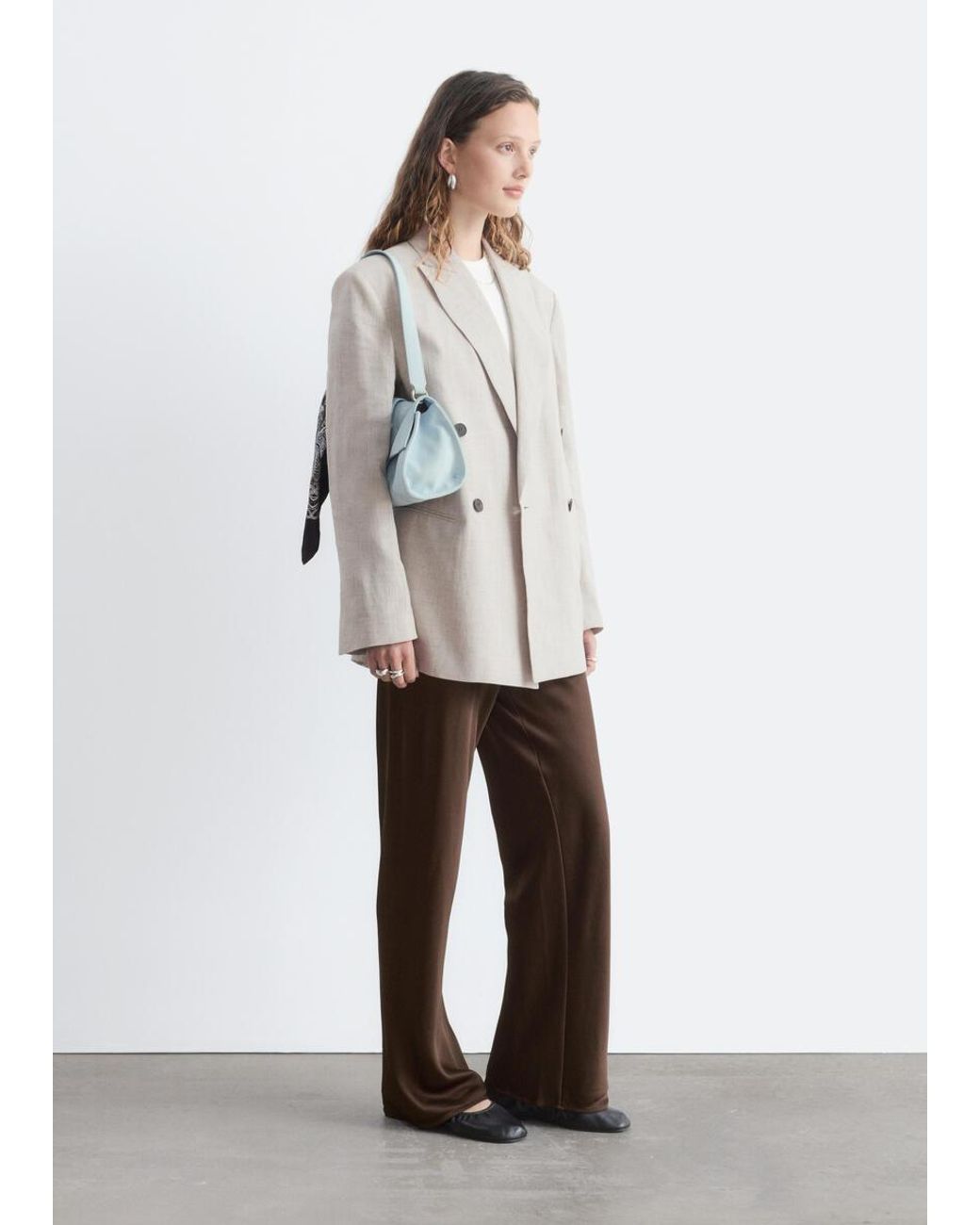 & Other Stories White Relaxed Cotton-Linen Blazer