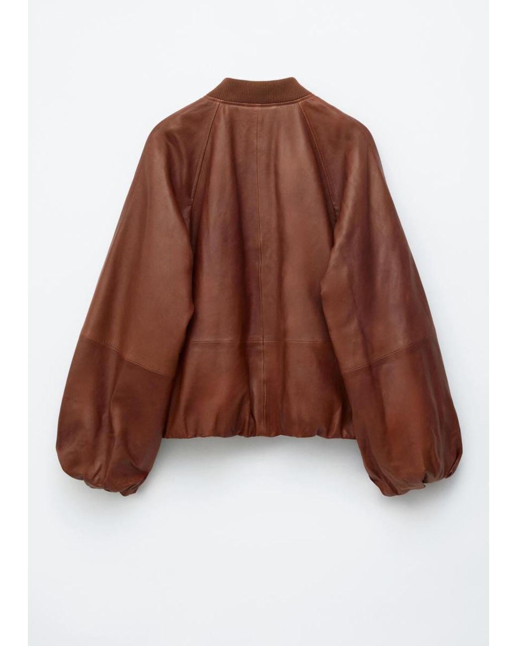 & Other Stories White Leather Bomber Jacket