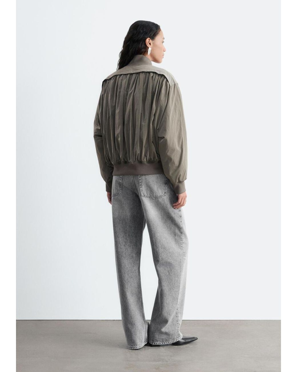 & Other Stories Natural Gathered Bomber Jacket