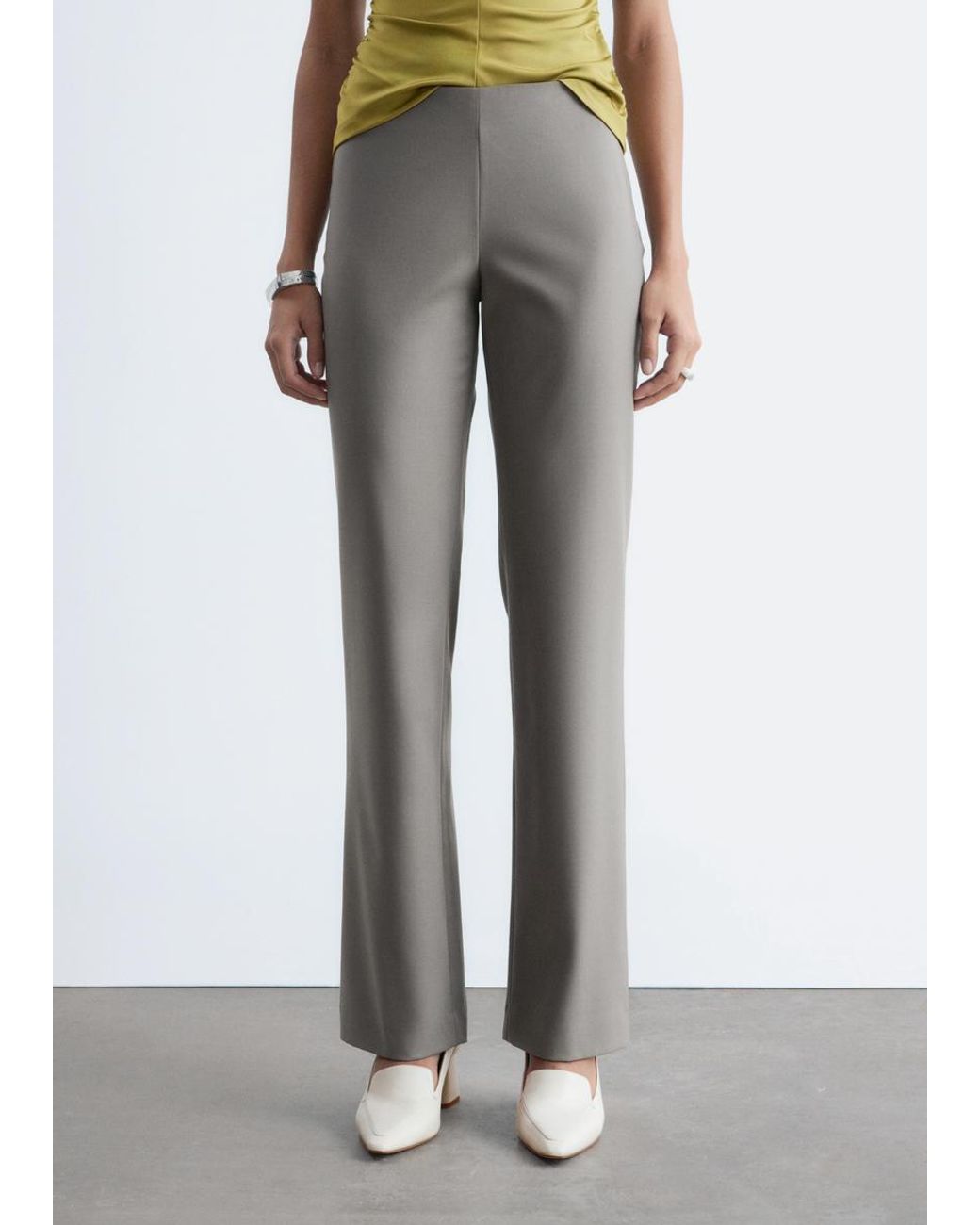 & Other Stories Gray Straight-Leg Wool Trousers