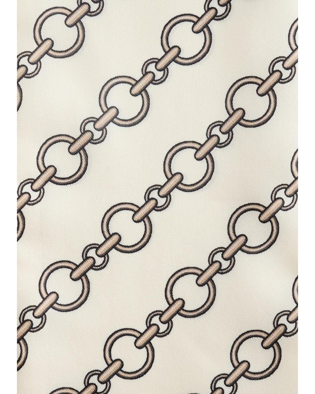 & Other Stories White Slim Silk Print Scarf