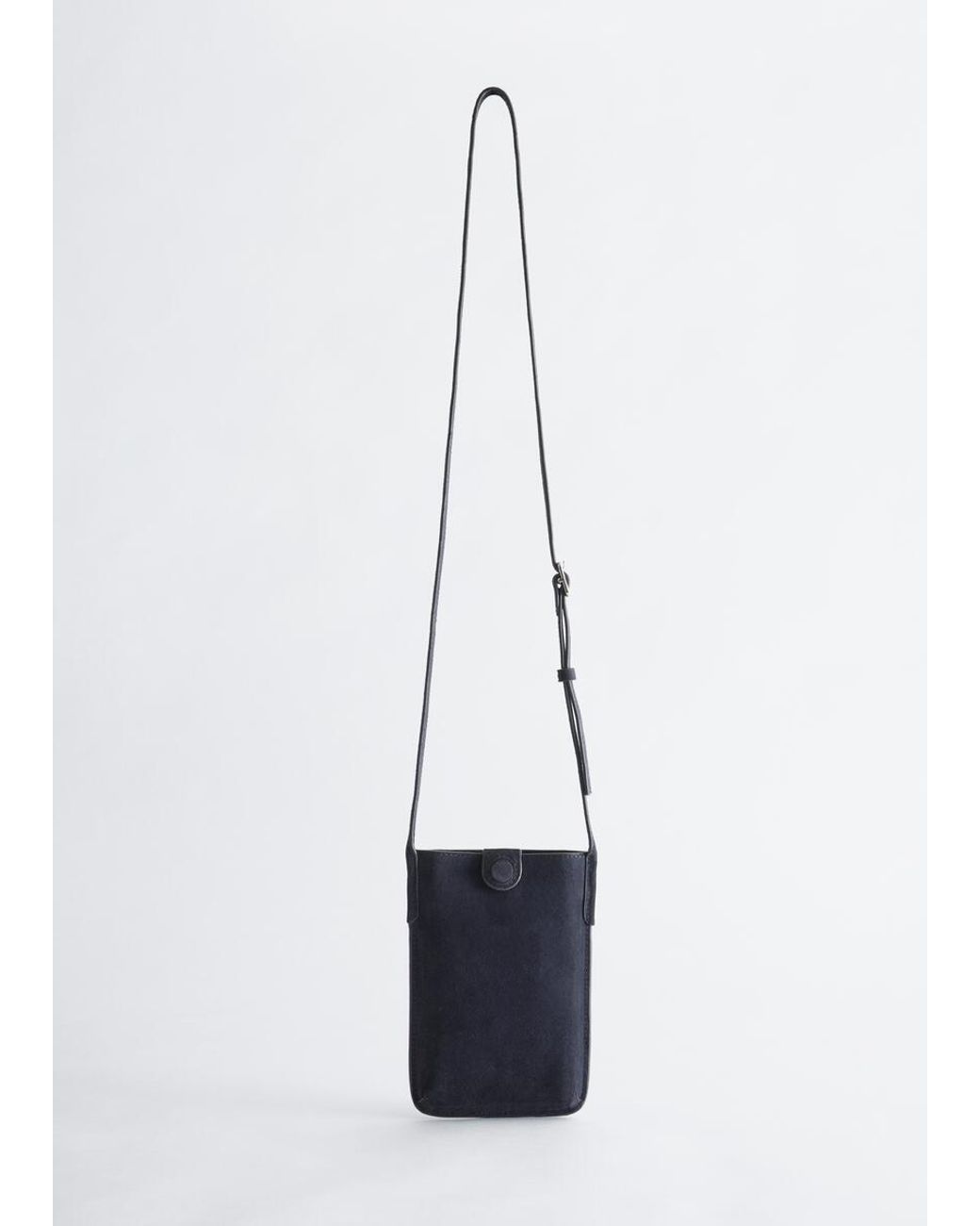 & Other Stories White Moulded Split-Suede Phone Bag