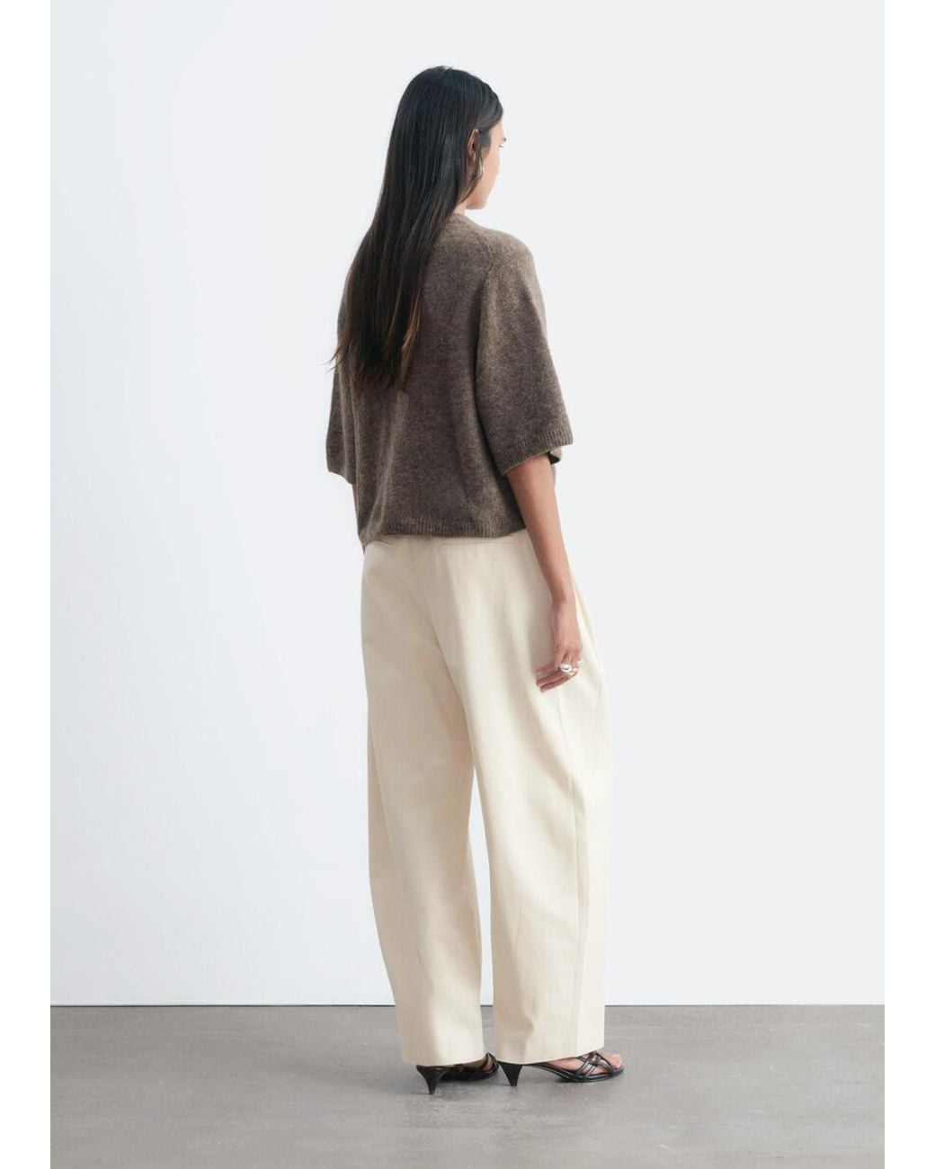 & Other Stories Brown Alpaca-Blend Knitted T-Shirt