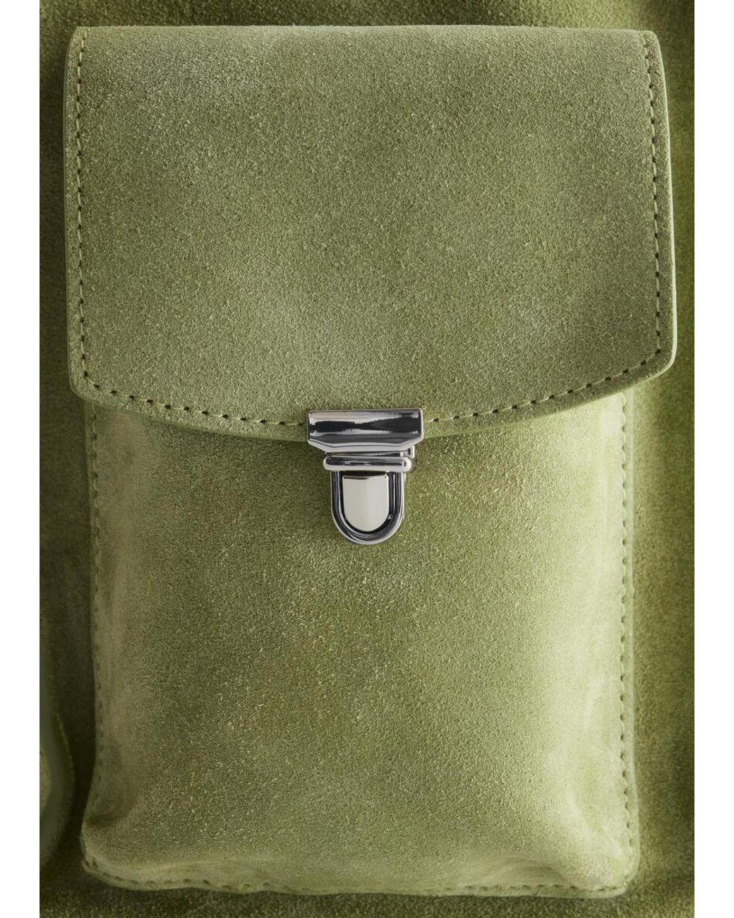 & Other Stories Green Split-Suede Tote