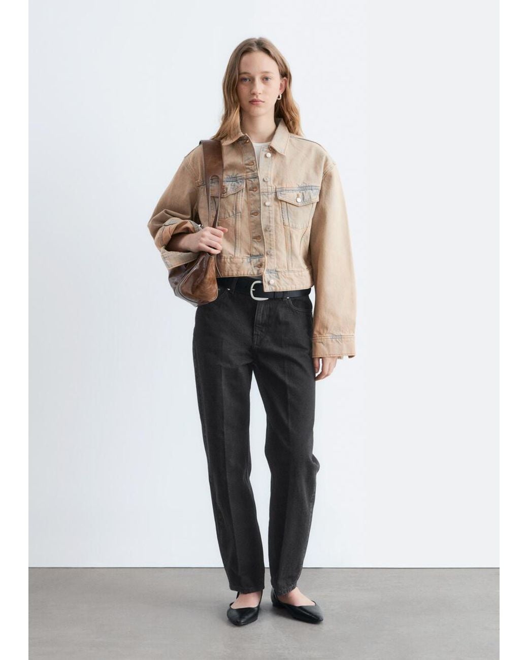 & Other Stories White Cropped Overdye Denim Jacket