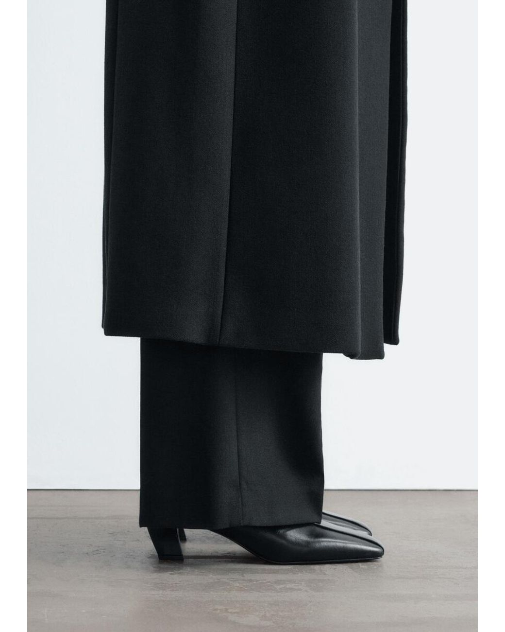 & Other Stories Black Kitten Heel Leather Ankle Boots
