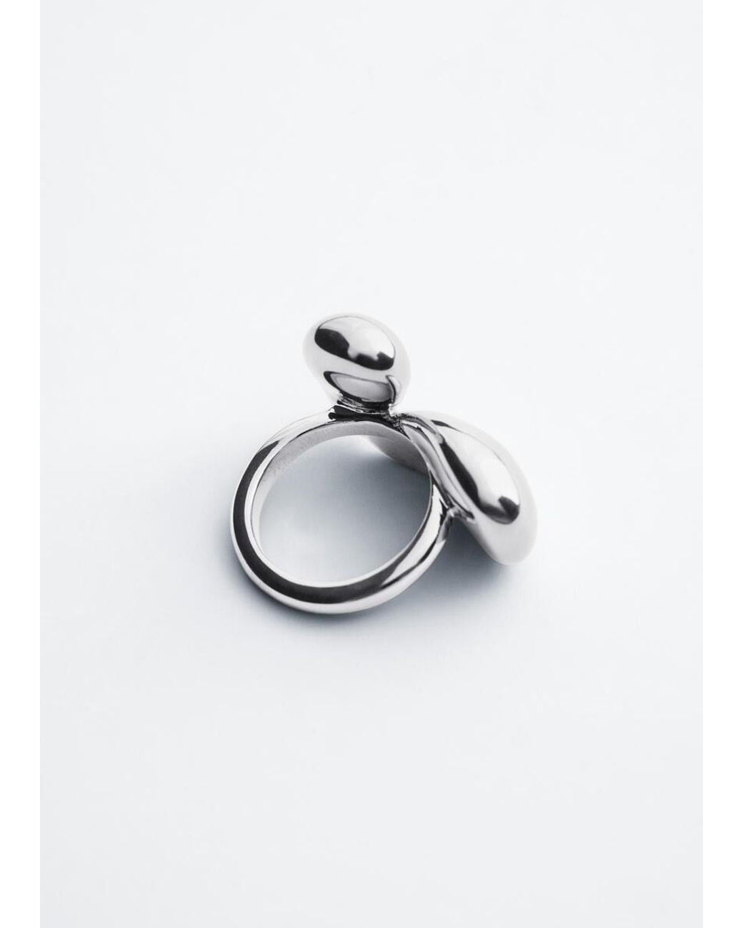 & Other Stories White Sculptural Brass Ring