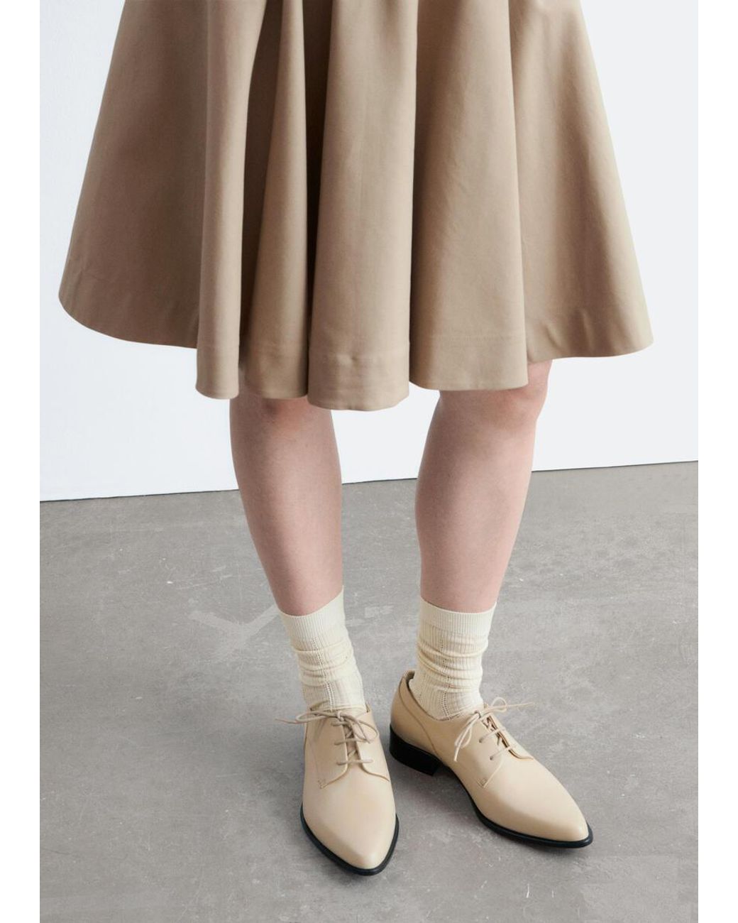 & Other Stories White Leather Derby Shoes
