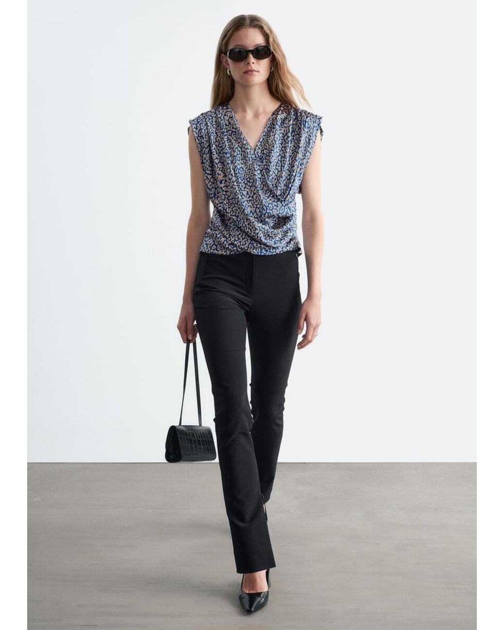 & Other Stories White Sleeveless Wrap Top