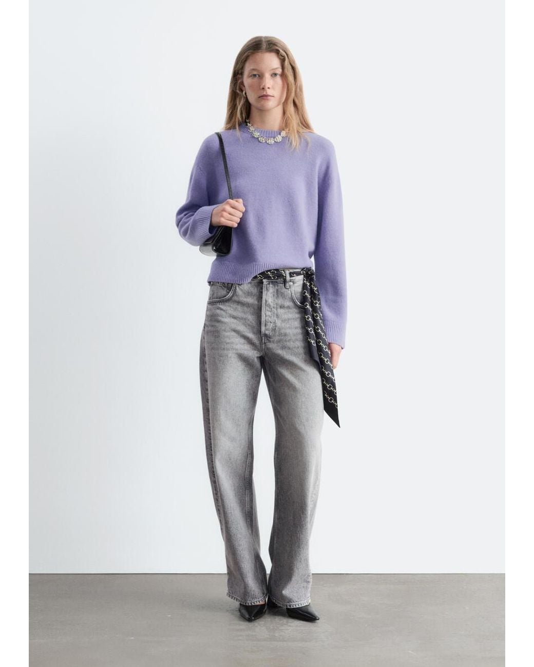 & Other Stories Blue Boxy Knit Jumper