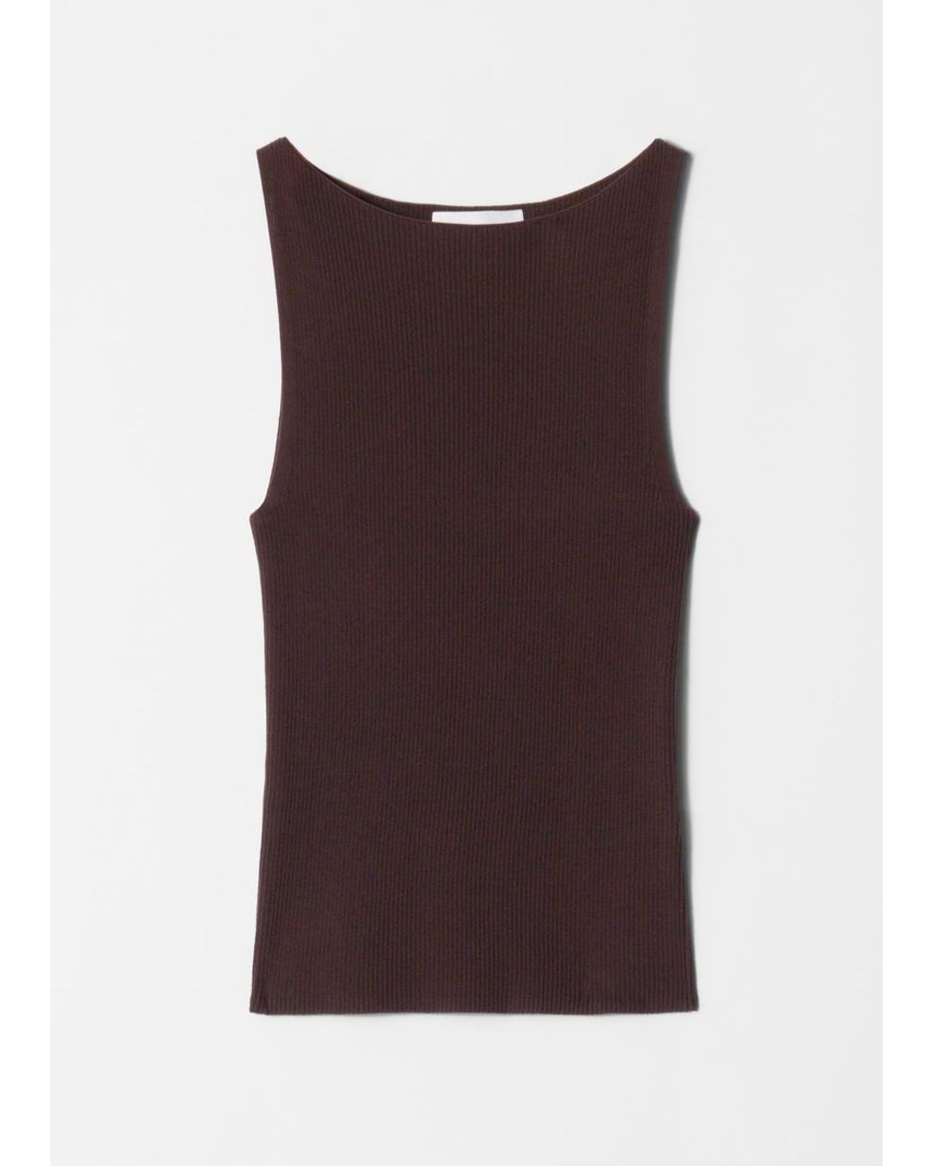 & Other Stories Brown Rib-Knit Tank Top
