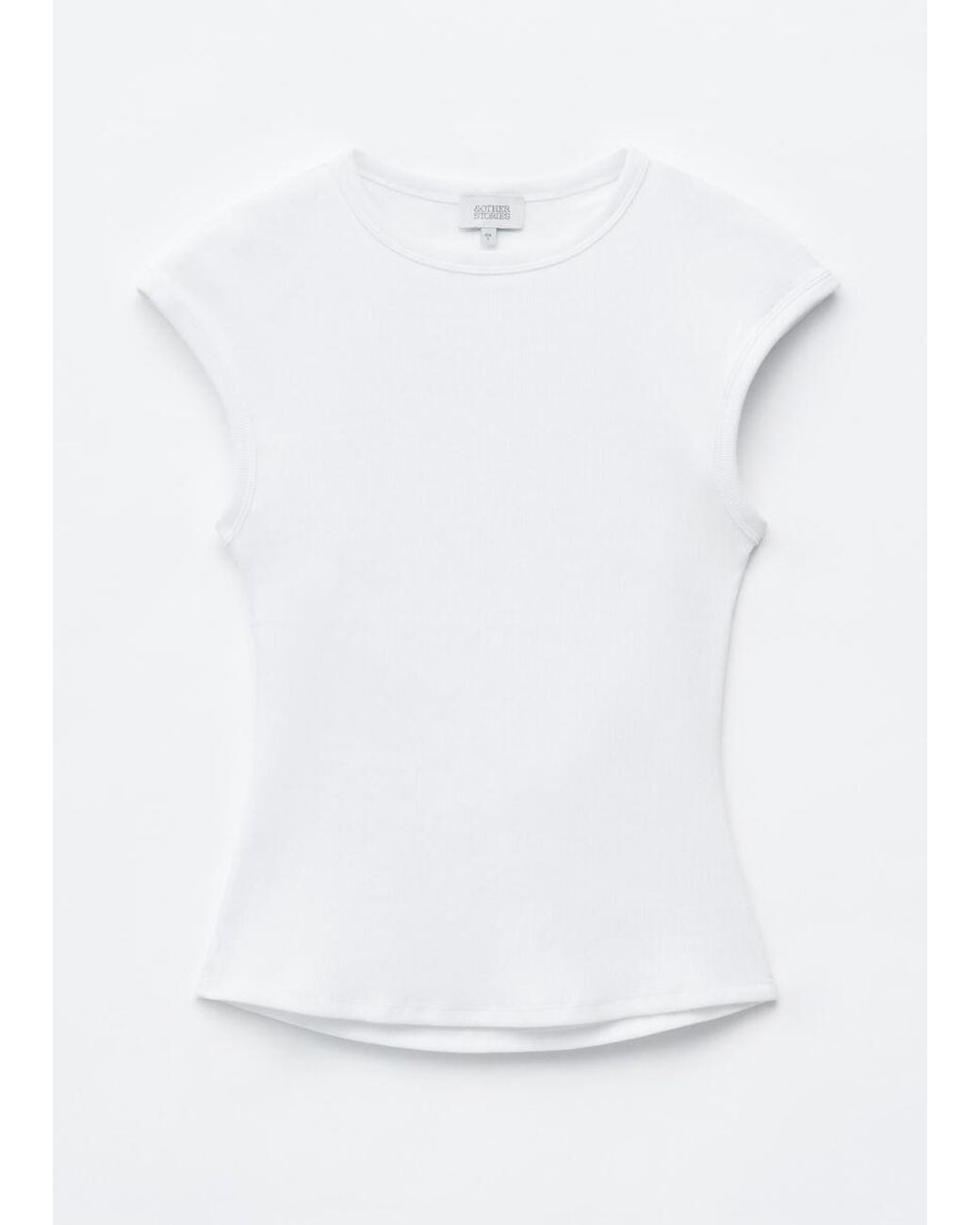 & Other Stories White Open-Back Ribbed Top