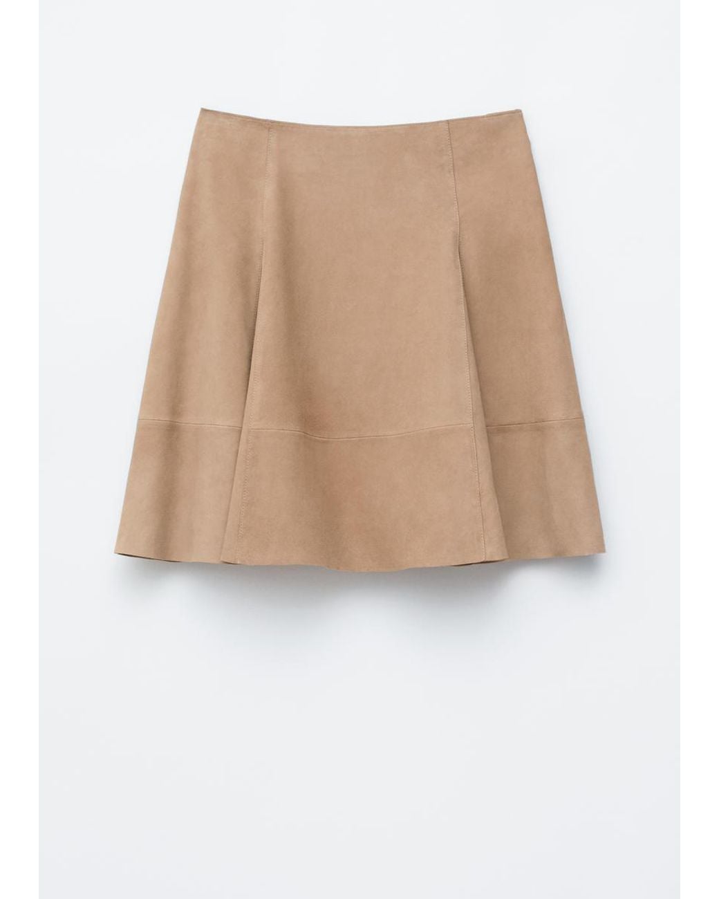 & Other Stories Blue Knee-Length A-Line Suede Skirt