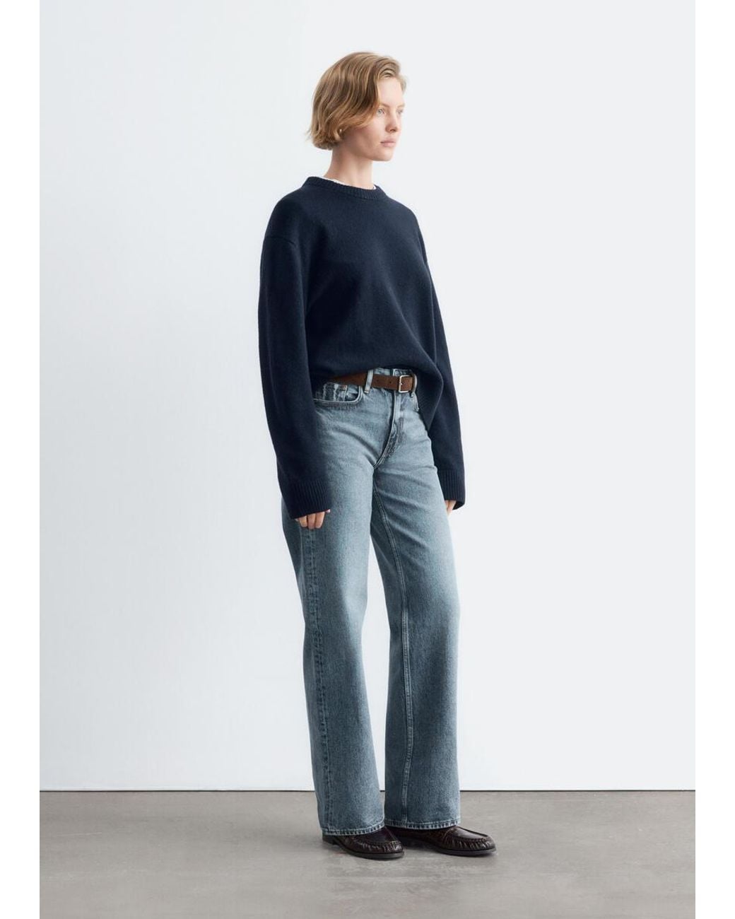 & Other Stories Blue Boxy Knit Jumper