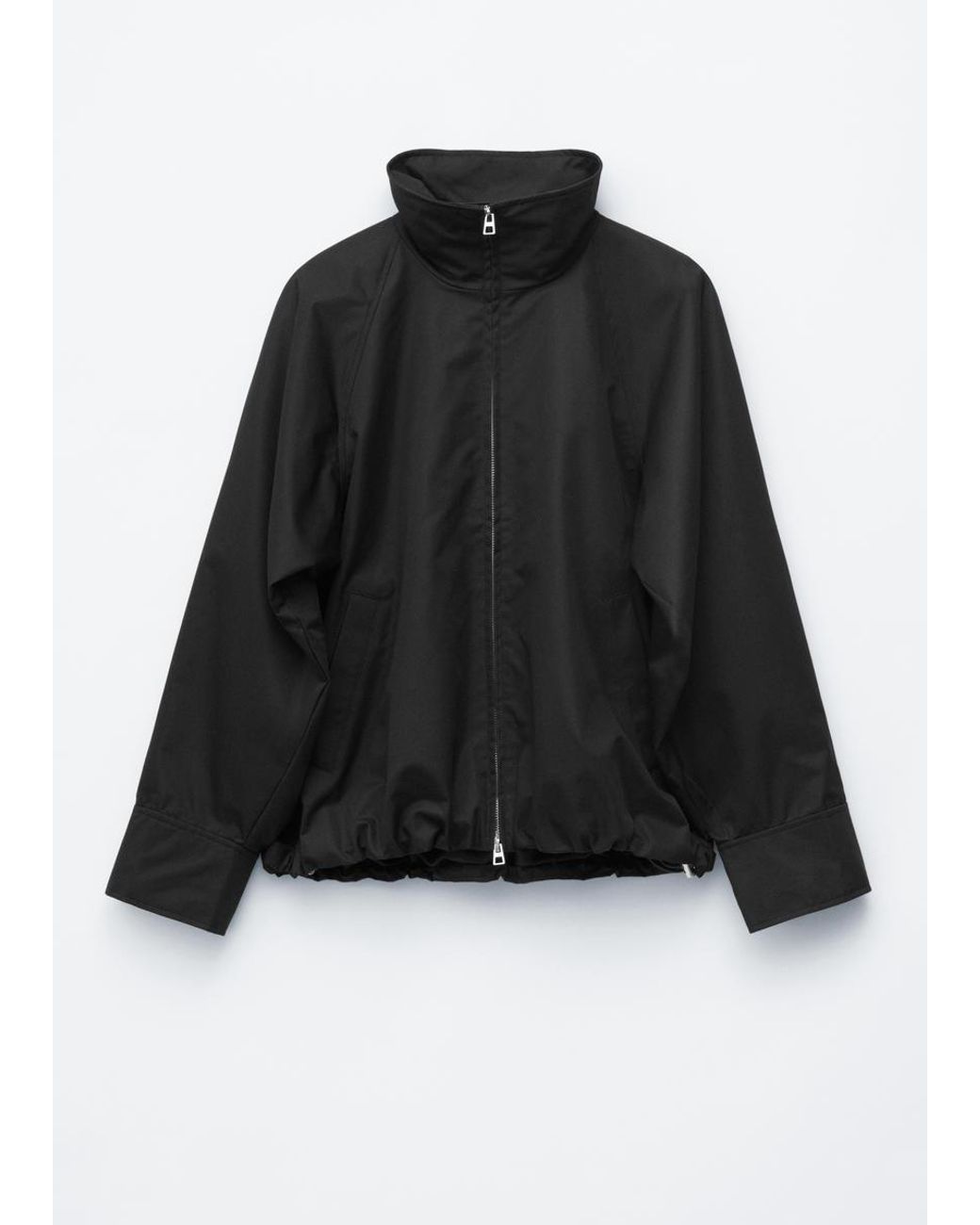 & Other Stories Black Zip-Up Twill Jacket
