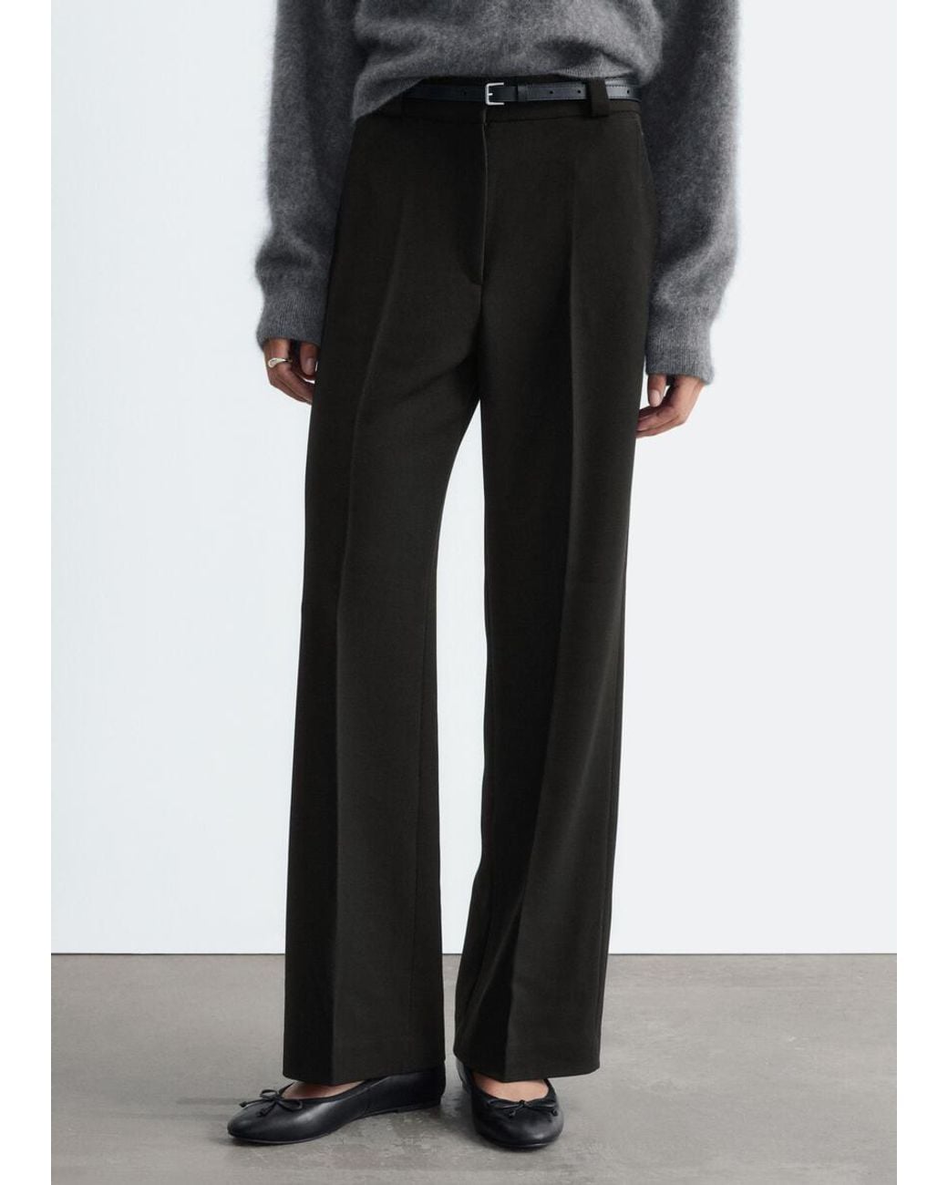 & Other Stories Black Straight Press-Crease Trousers