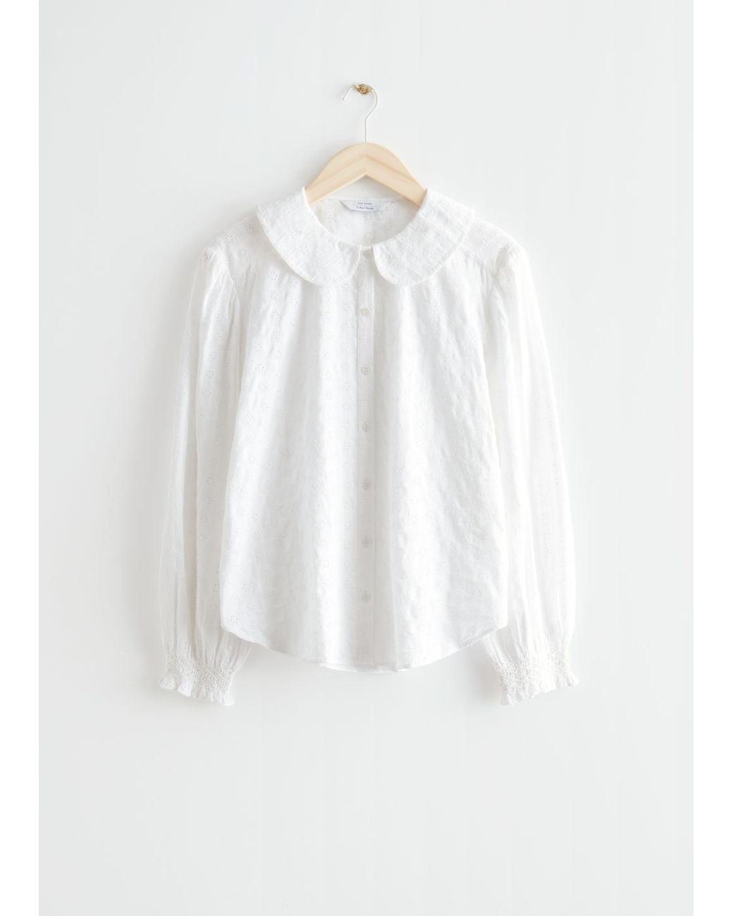 & Other Stories Peter Pan Collar Shirt in White | Lyst