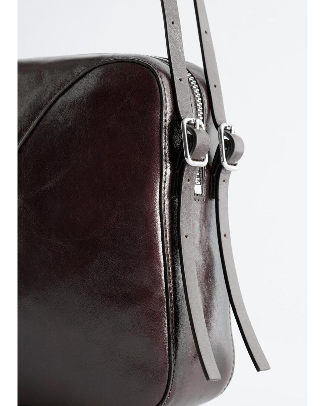 & Other Stories Green Leather Shoulder Bag