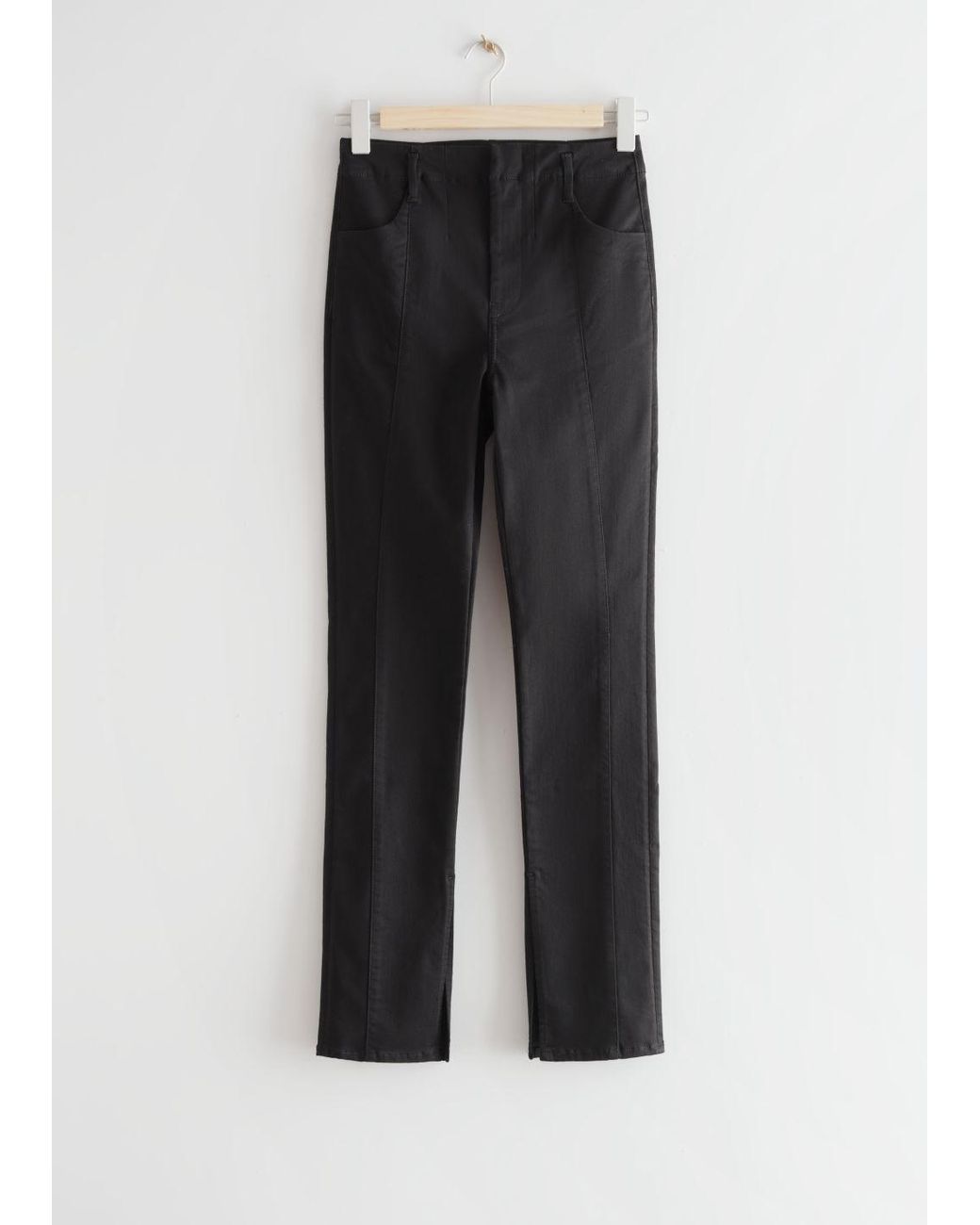 other-stories-slim-slit-cuff-jeans-in-black-lyst