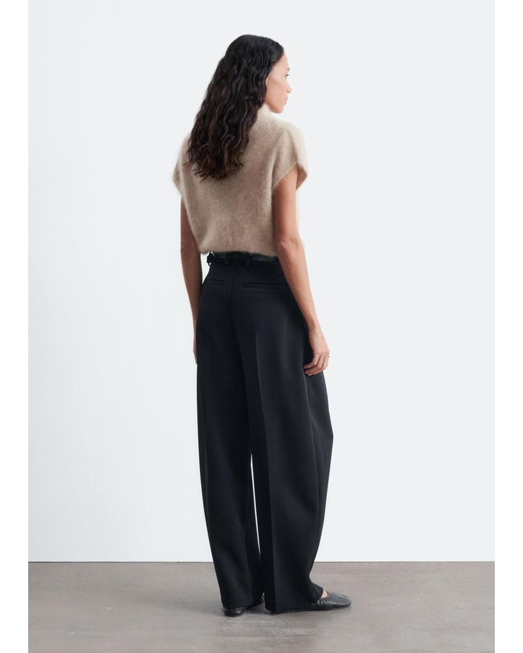 & Other Stories White Sculptural Pleat Trousers