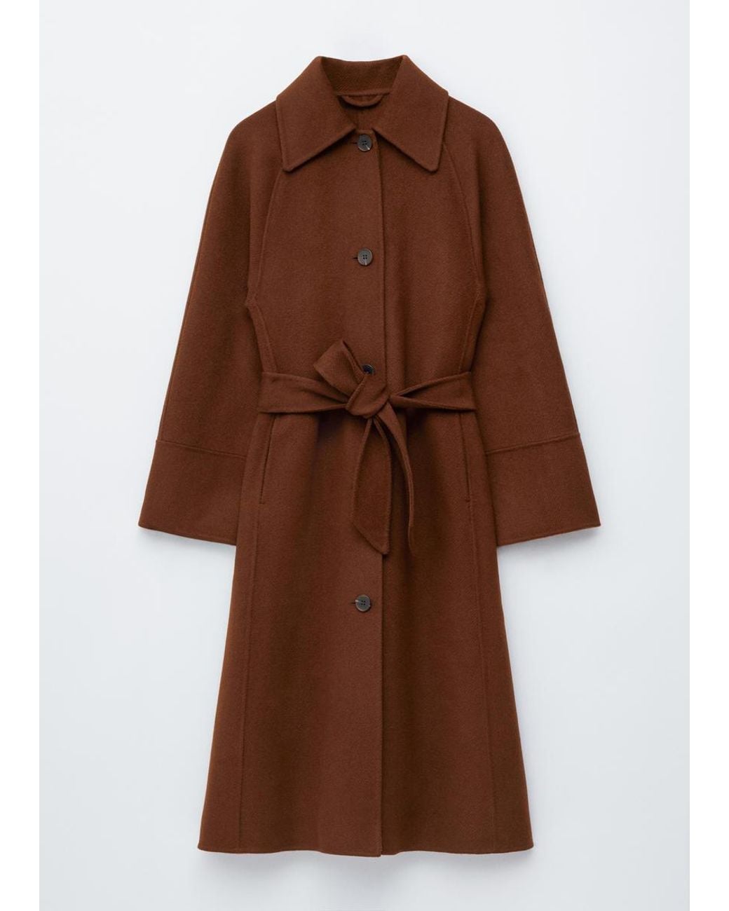 & Other Stories Brown Tie-Belt Wool Car Coat