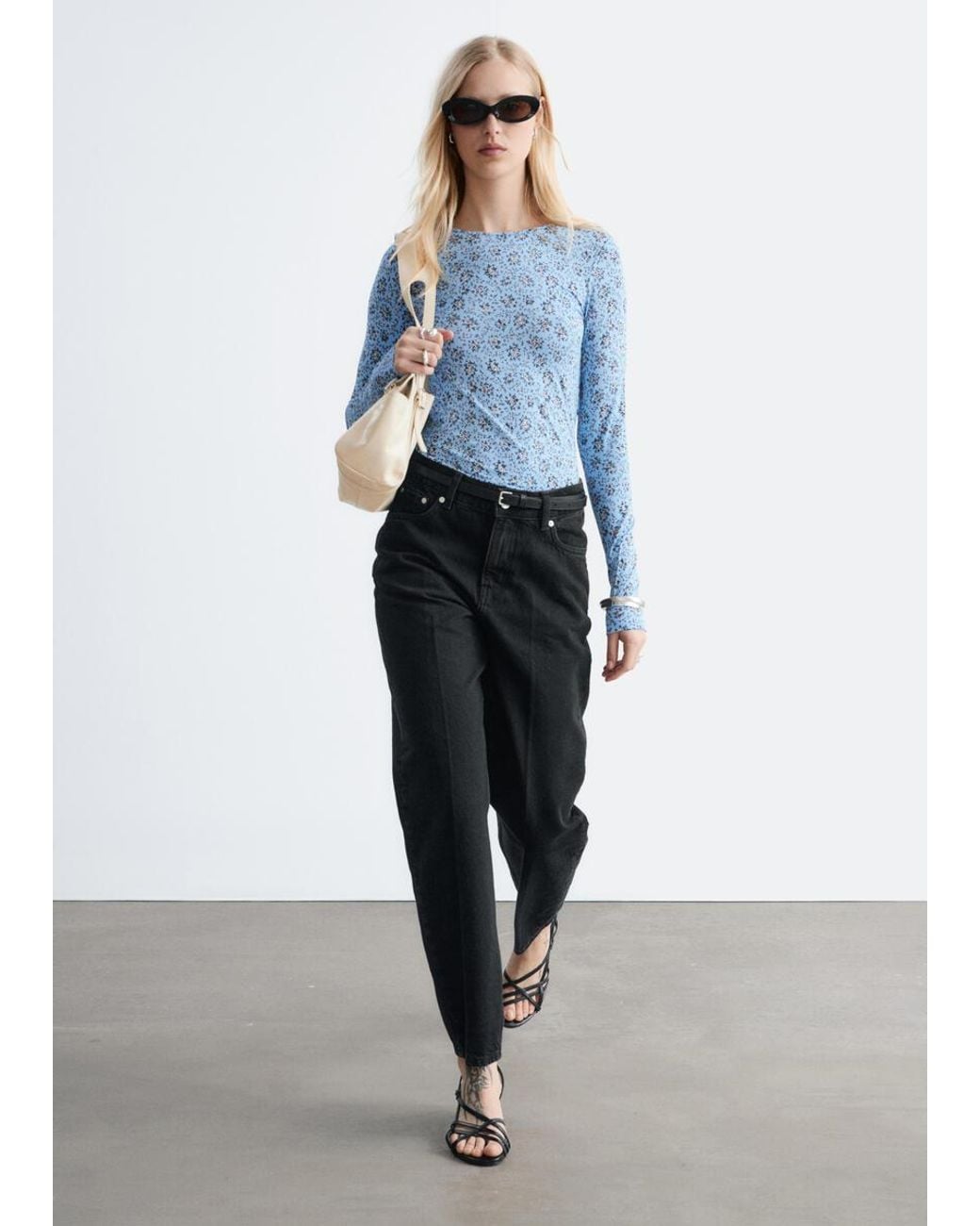 & Other Stories Blue Long-Sleeve Jersey Top