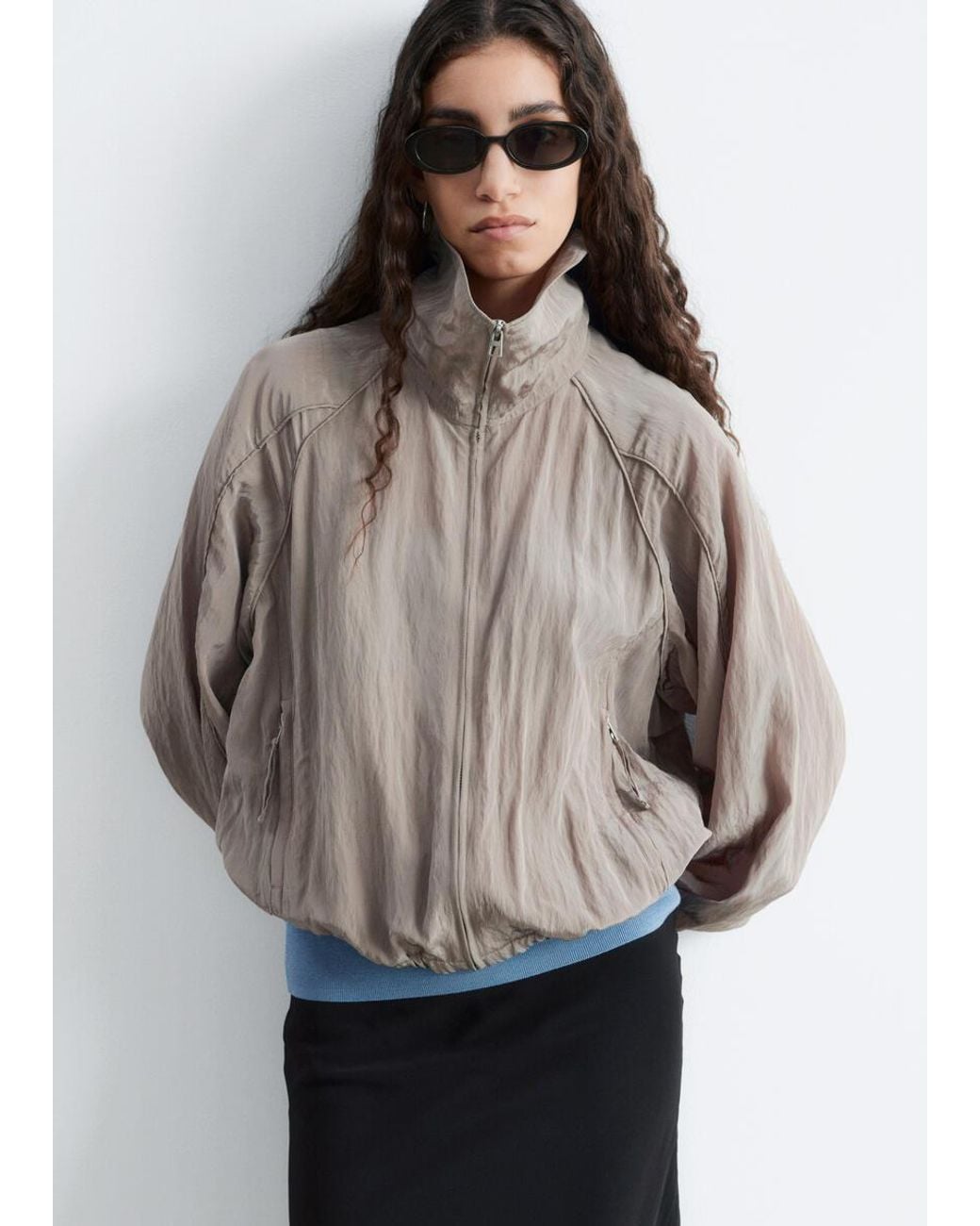 & Other Stories Gray Sporty Drawstring Jacket
