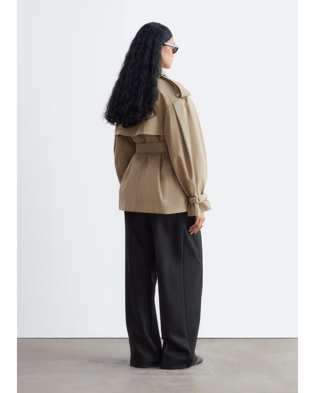 & Other Stories White Short Trench Coat