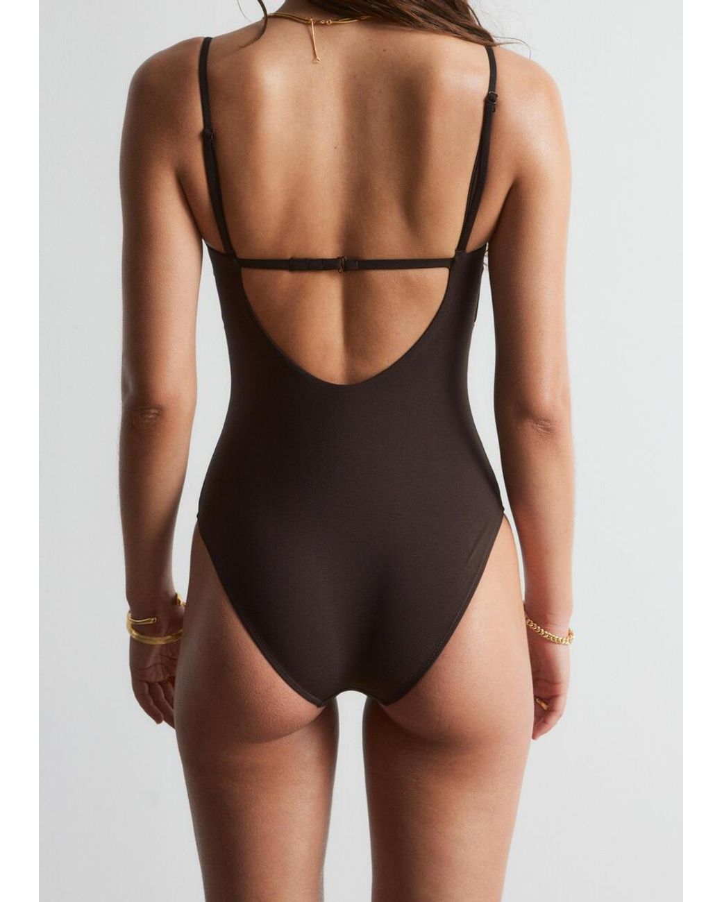 & Other Stories Brown U-Wire Swimsuit