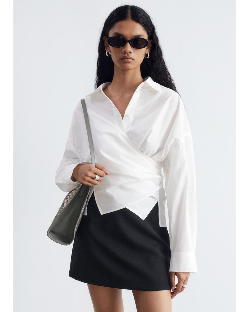 & Other Stories White Tie-Waist Cotton Shirt