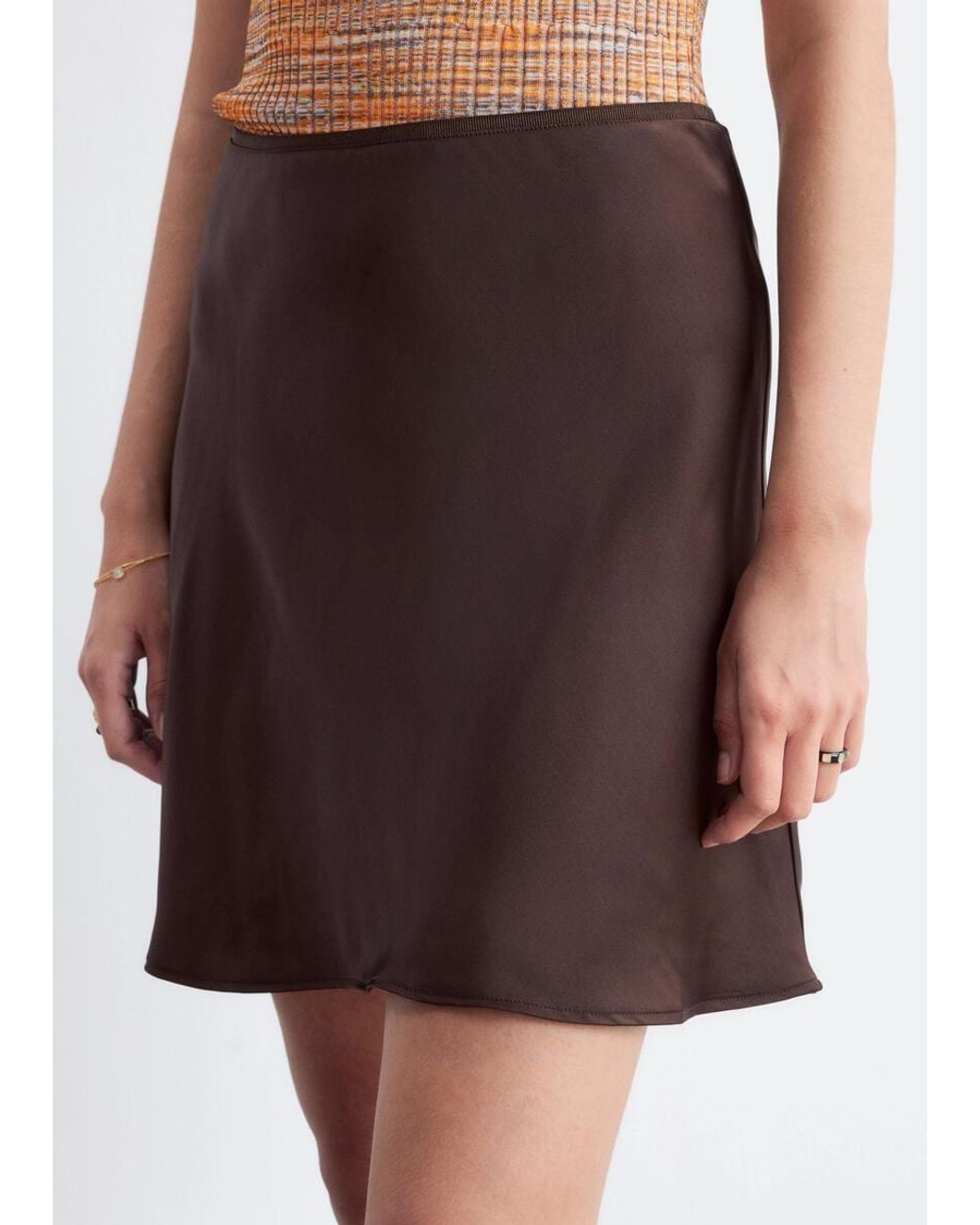 & Other Stories Brown Bias-Cut Mini Skirt