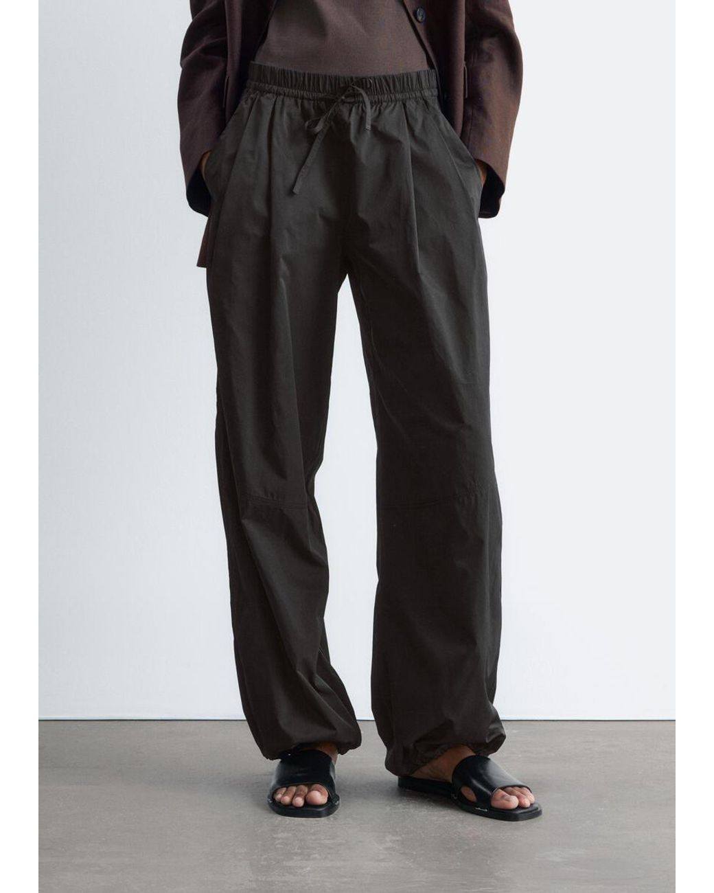 & Other Stories Gray Nylon Parachute Trousers